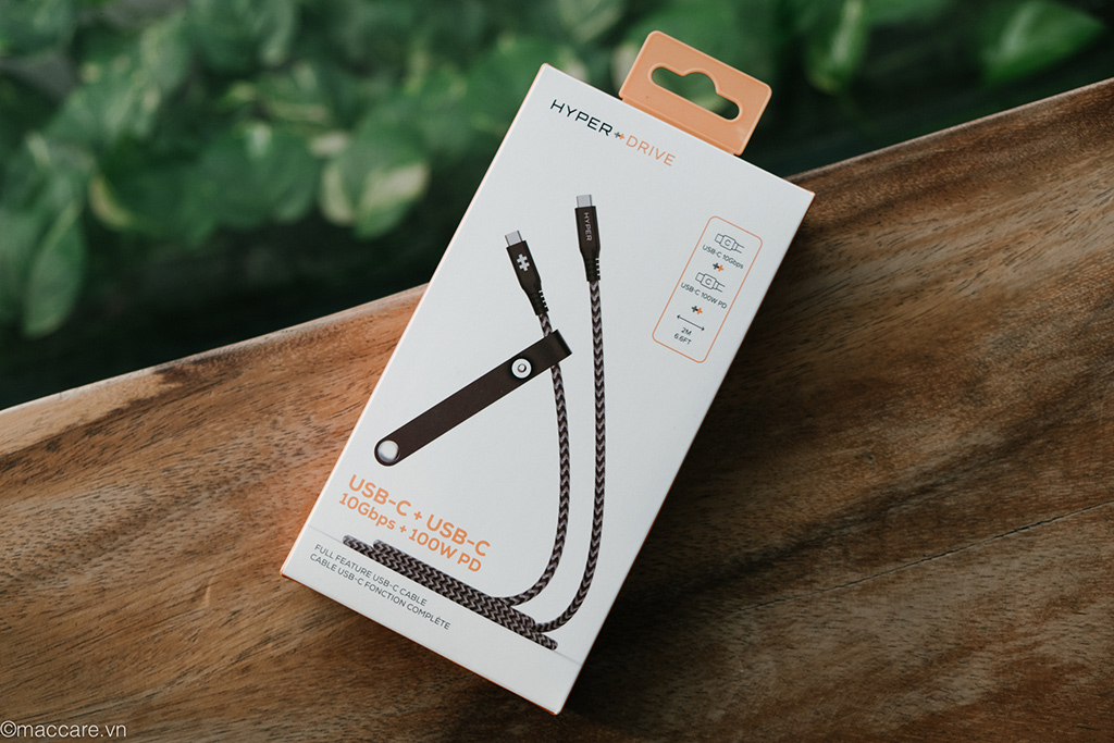 Cáp usb-c to usb-c hyperdrive data & charging 10gbps + 100w