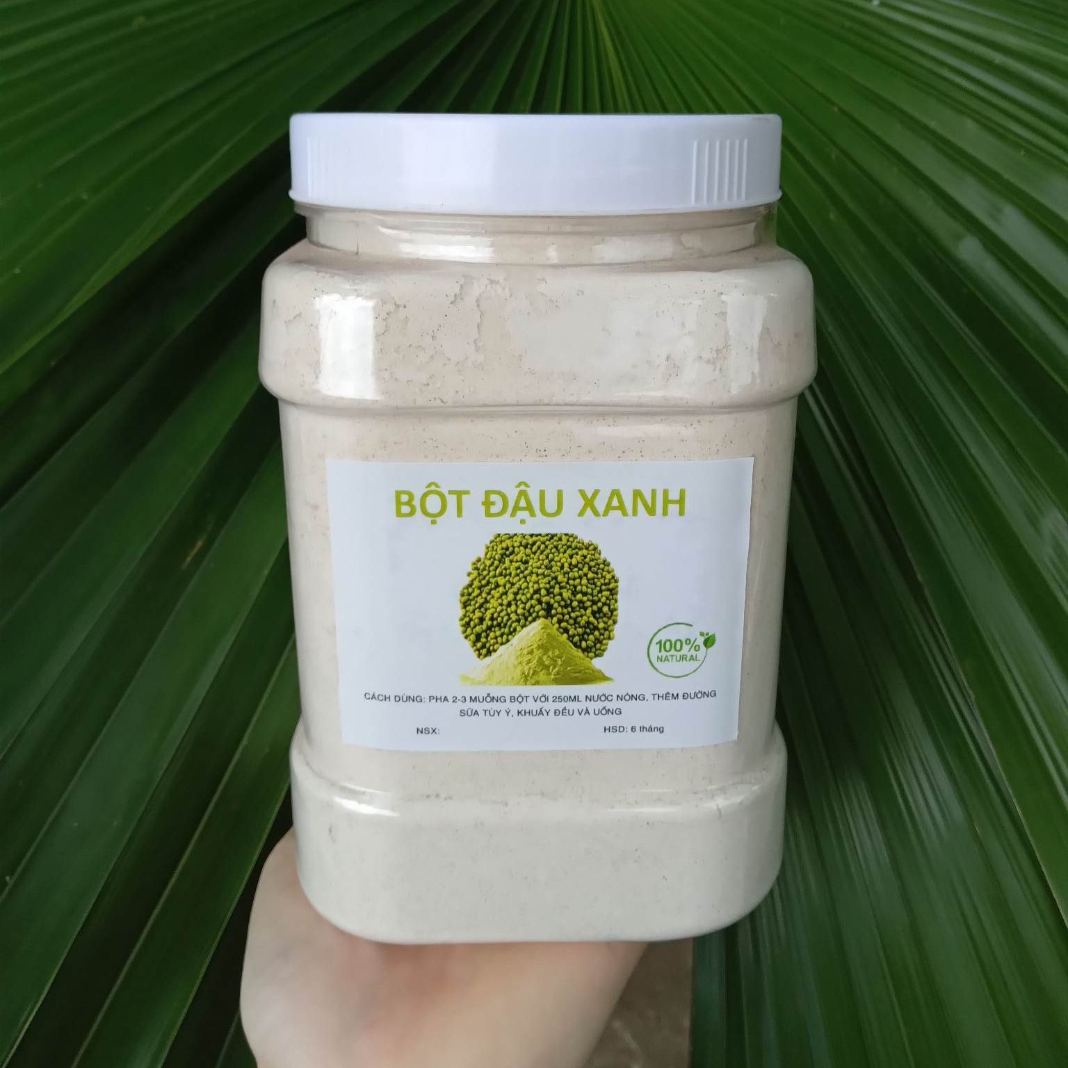 [Hũ 500g] Bột đậu xanh rang nguyên chất, uống giải nhiệt, giảm mụn, sáng da, chống lão hóa