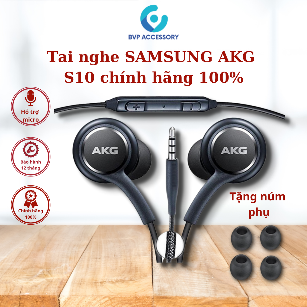 Tai nghe SAMSUNG AKG S10, Tai nghe có dây gaming có mic tăng giảm âm lượng chống ồn chủ động - BVP