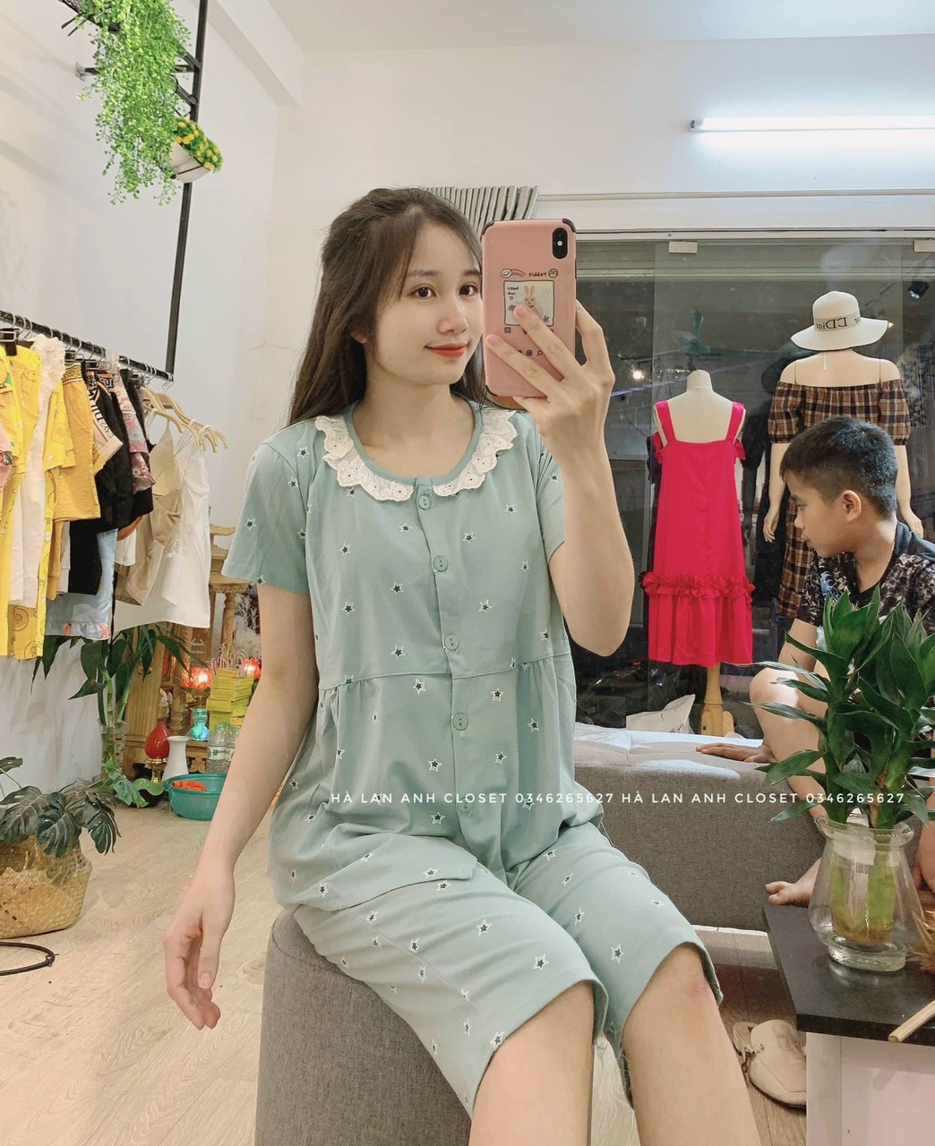 Bộ bầu chất lụa chéo thái siêu mềm mát cho bà bầu mặc nhà