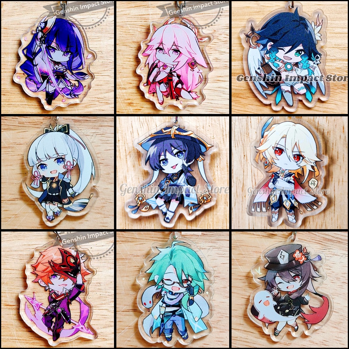 Móc khoá Genshin Impact Yae miko zhongli hutao xiao baal childe tartaglia scaramouche kazuha baizhu 