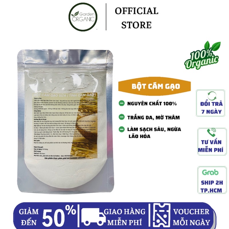 Bột cám gạo sữa 200gr organic