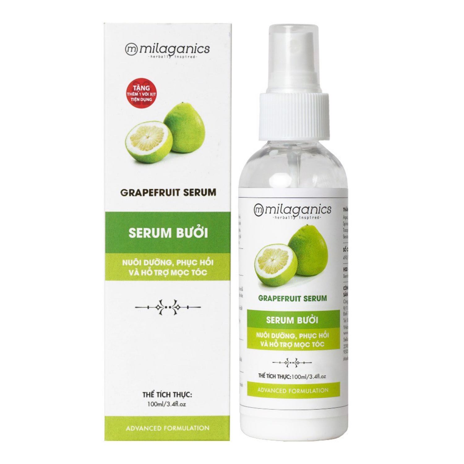 Milaganics serum dưỡng tóc tinh dầu bưởi 100ml