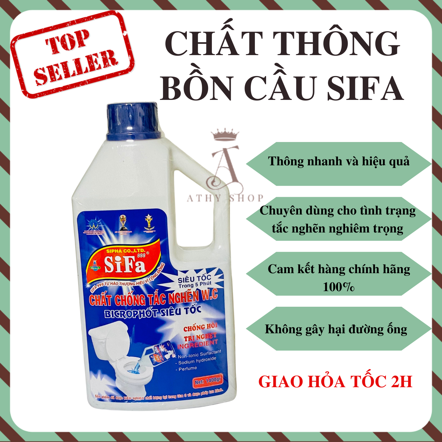 DUNG DỊCH THÔNG BỒN CẦU SIFA nước thông tắc cống nghẹt nghiêm trọng chất xử lý bồn cầu tắc nghẽn thông ống thoát nước nhà vệ sinh toilet phòng tắm ATHY SHOP