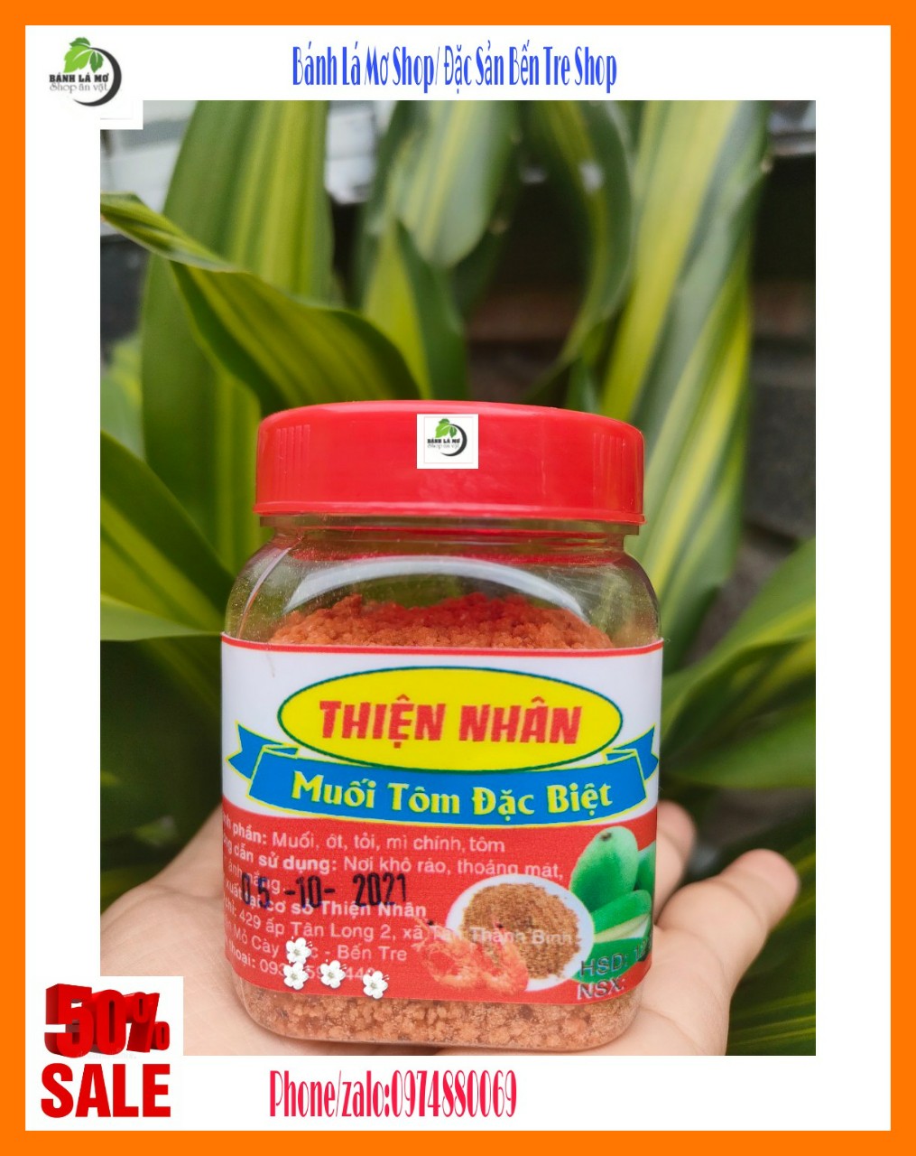 Hủ 200gr muối tôm thiện nhân- bánh lá mơ shop