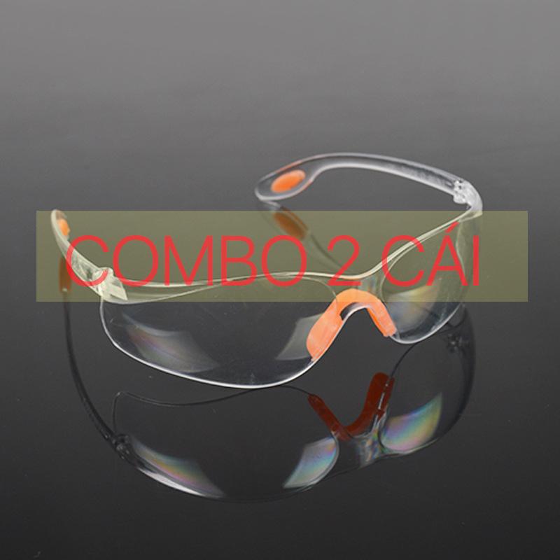 [T?rong suốt] COMBO 2 Kính gọng mềm chuyên dụng cao cấp chống bụi chạy xe đi đêmlao động chống gió 2B656 (trong suốt)