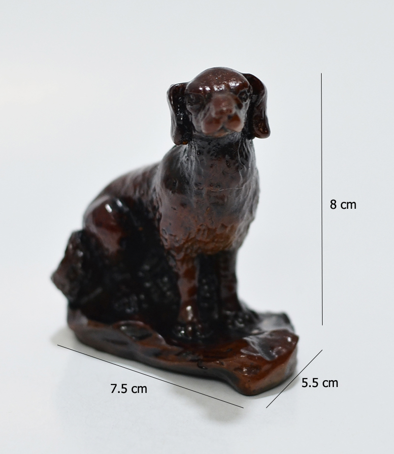 [HCM]Tượng đá trang trí chó nhỏ màu gỗ