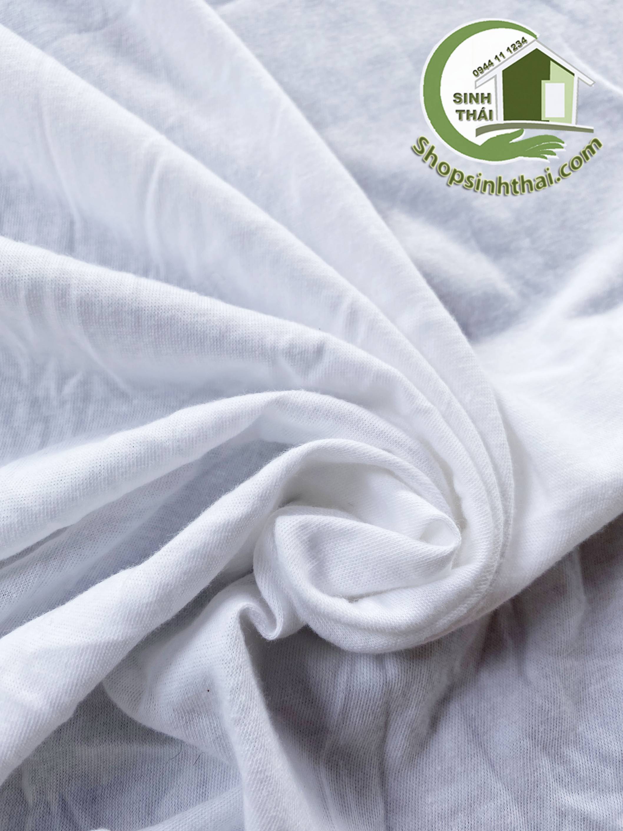Vải thun co giãn màu trắng [ 1 mét x khổ 180cm]
