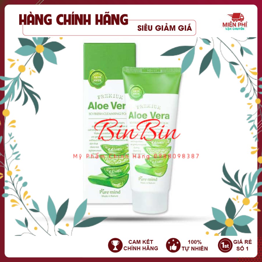 Sữa rửa mặt sạch sâu - sữa rửa mặt cấp ẩm từ Lô Hội Pure mind Hàn Quốc 100ml