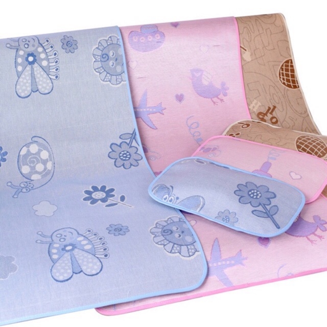 CHIẾU LỤA ĐIỀU HÒA CHO BÉ 60cmx90cm [KÈM GỐI THẢO DƯỢC] - HÀNG VIỆT NAM