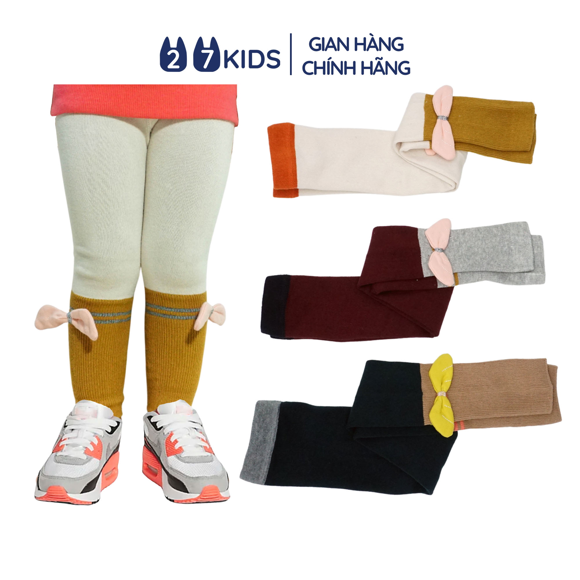 Quần legging len tăm bé gái 27Kids Seven&Mami Quần thu đông nữ cho trẻ từ 2-7 tuổi GLPL2