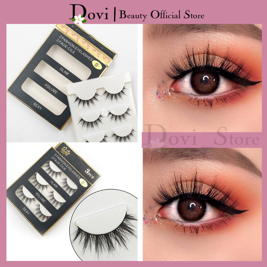 [Sản phẩm được thợ Makup chuyên nghiệp tin dùng] Lông mi chồn, mi giả 3D giúp mắt nhỏ trong to tròn 3D09 KATUN-3 cặp/ hộp
