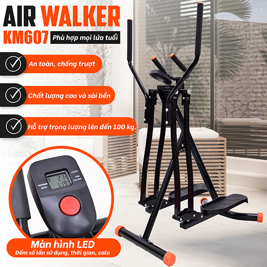 BG - Máy Chạy Bộ Trên Không KM607 Tại Nhà, Phòng Gym,Giúp Giảm Cân ,Giảm Mỡ Bụng Hiệu QUẢ