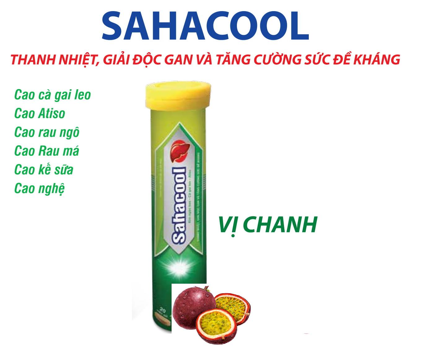 VIÊN UỐNG C SỦI BỔ GAN VỊ CHANH LEO SAHACOOL - GIÚP THANH NHIỆT, GIẢI ĐỘC GAN, TĂNG CƯỜNG SỨC ĐỀ KHÁNG - CÀ GAI LEO - ACTISO - RÂU NGÔ - RAU MÁ - NGỌT THƠM - DỄ UỐNG - TUÝP 20 VIÊN [NGON HƠN KHI UỐNG LẠNH]