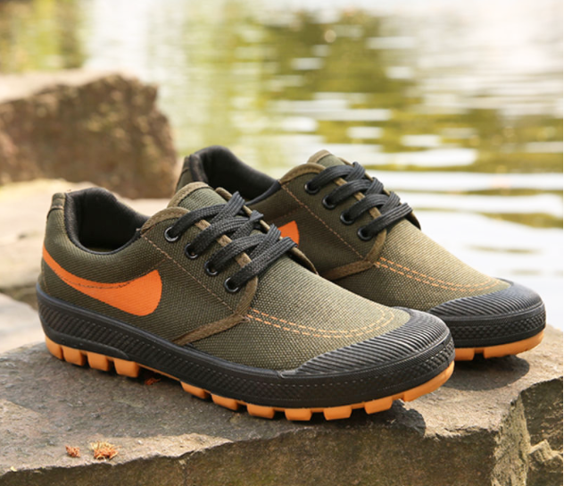 Giày boot nam cổ thấp xanh rêu