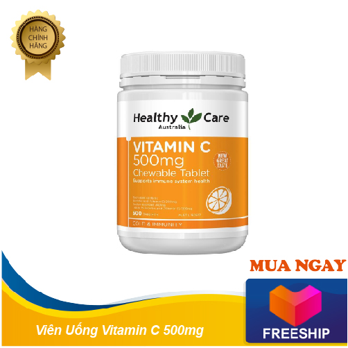 Vitamin c - healthy care vitamin c 500mg 500 viên nhai, ngậm - vị cam