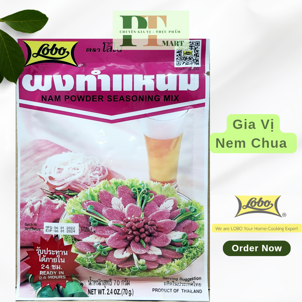 Gia vị / Bột làm nem chua hiệu Lobo Thái gói 70g. Nam Powder Seasoning Mix