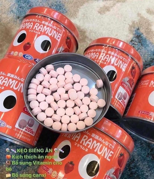 Kẹo cho trẻ biếng ăn Mama Ramune của Nhật Bản 200 viên