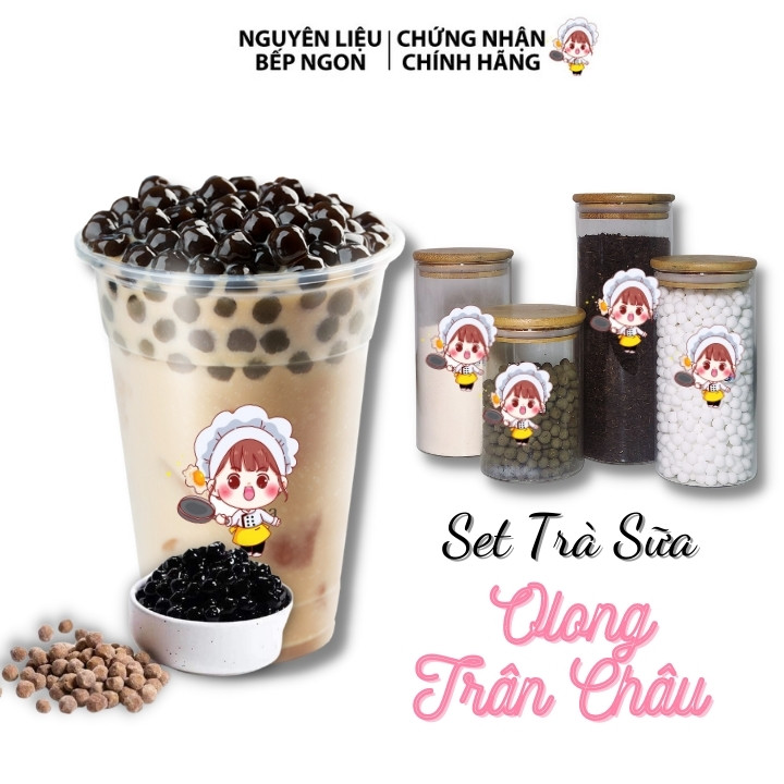 Set nguyên liệu trà sữa olong tự pha nấu được 42-45 ly - nguyên liệu bếp ngon