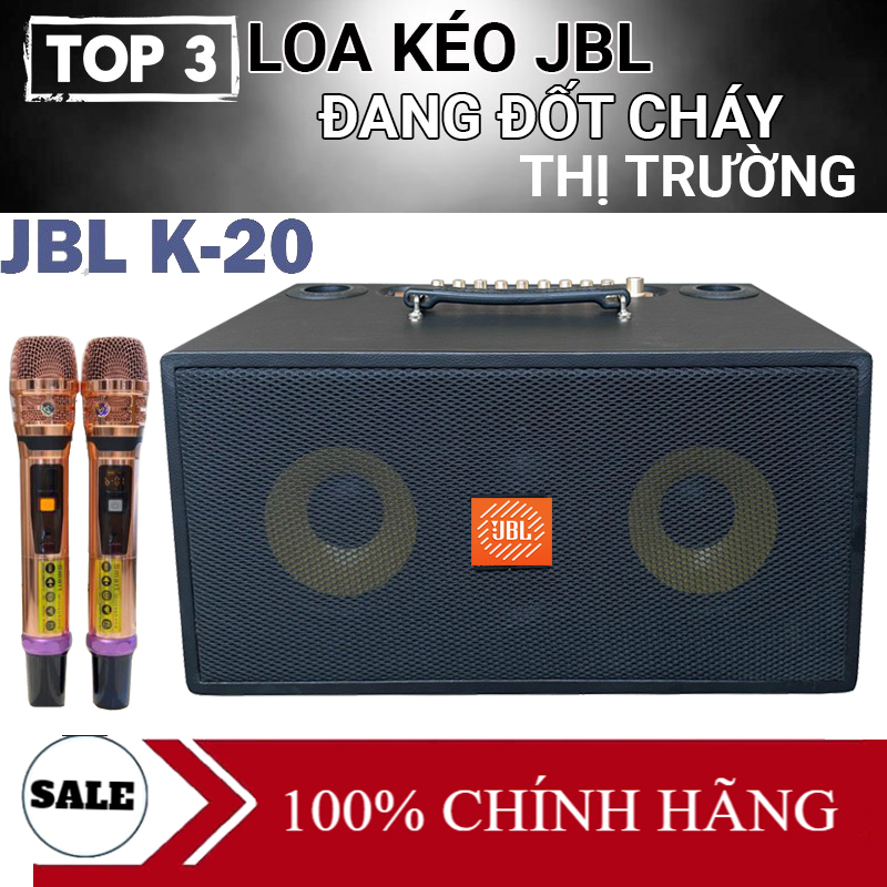 Loa Kéo Karaoke Bluetooth JBL K20 Công Suất Lớn 450W Loa Karaoke Xách Tay Hệ Thống 2 Loa Bass 16.5cm Và 2 Loa Treble Có Reverb Pin 6h Hát Karaoke Cực Hay Kèm 2 Micro Không Dây