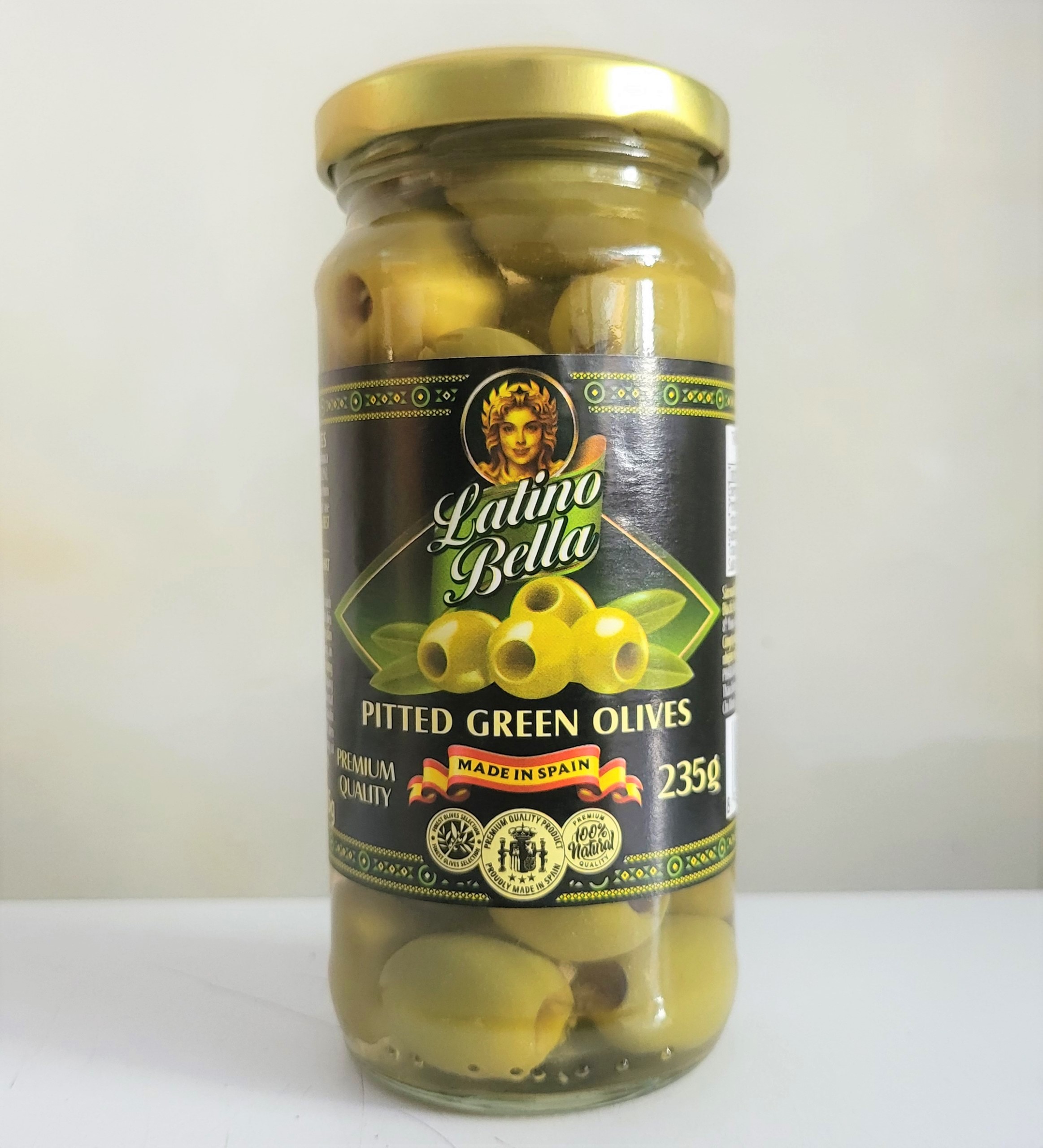 Trái ô liu xanh tách hạt latino bella pitted green olives