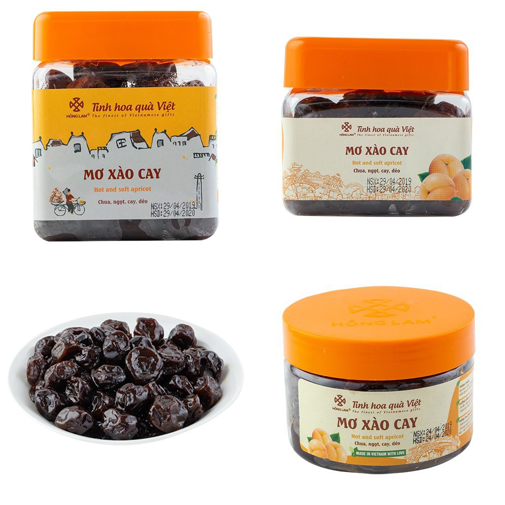 Ô mai mơ xào cay hồng lam