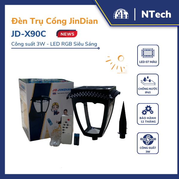 Đèn năng lượng sân vườn JD-X90C - Chính hãng Jindian - Công suất 3W