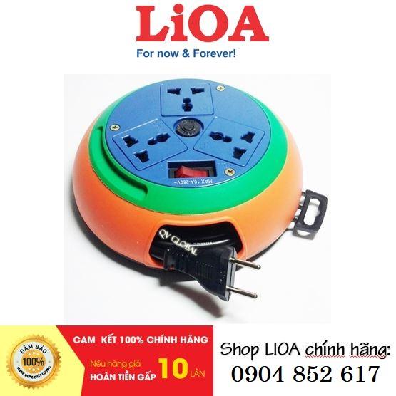 Ổ Cắm Kéo Dài Quay Tay LiOA 3 Ổ Cắm, Kiểu Đĩa Bay Hàng Lioa Chính Hãng Việt Nam 5m/10m