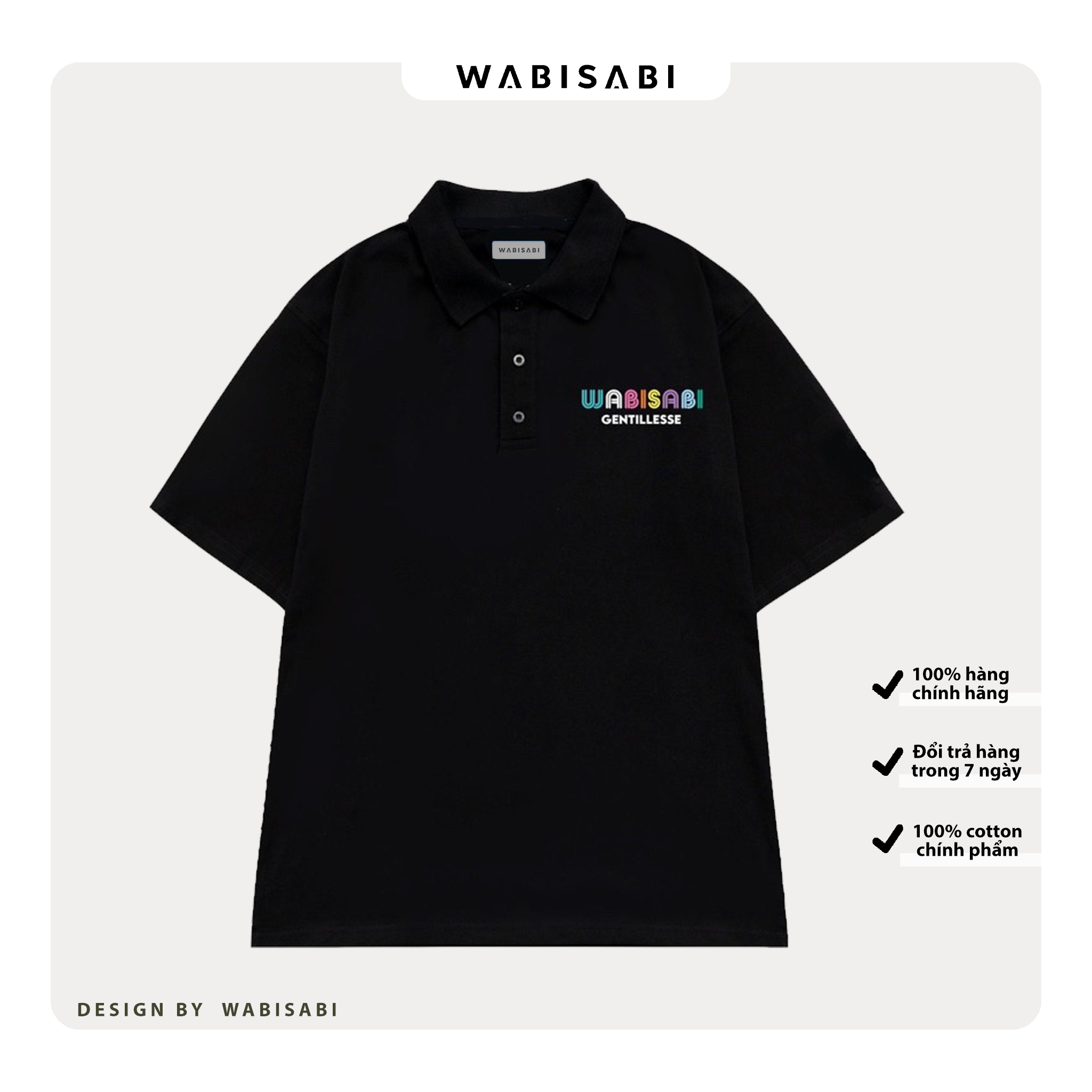 Áo Polo Wabisabi -WSA12- áo polo form rộng local brand