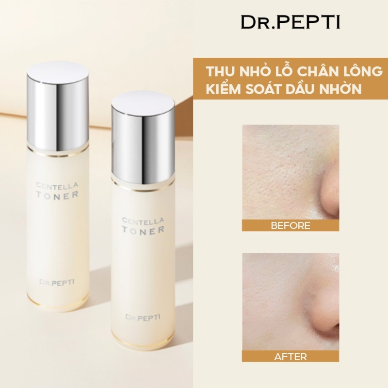 Nước hoa hồng dưỡng da căng bóng dr.pepti centella toner 180ml
