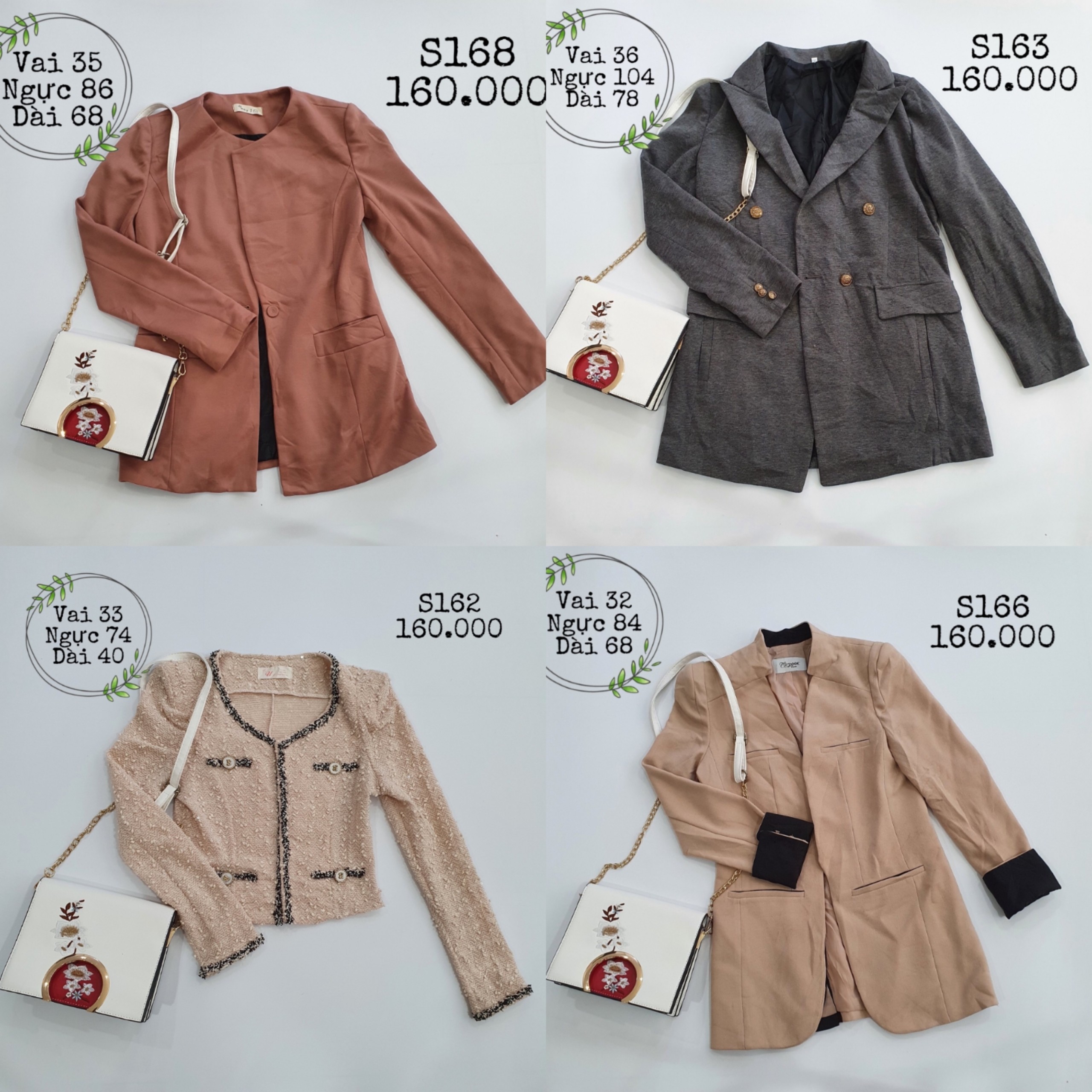 Vest blazer nữ 2hand tuyển đồng giá 160k