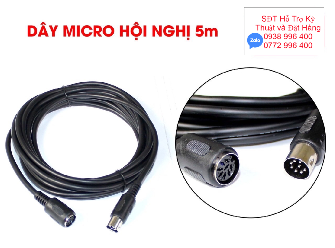 Dây mic hội nghị 8pin đực/cái 5m
