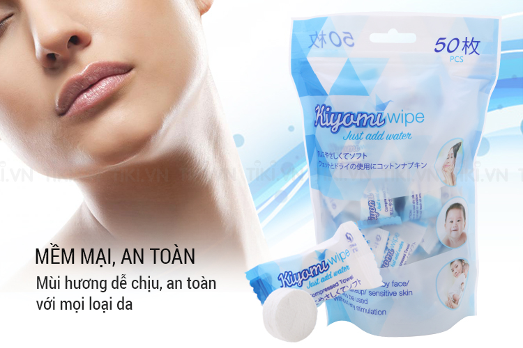 Túi Khăn Nén Đa Năng Nhật Bản Kiyomi (50 Viên Kẹo)