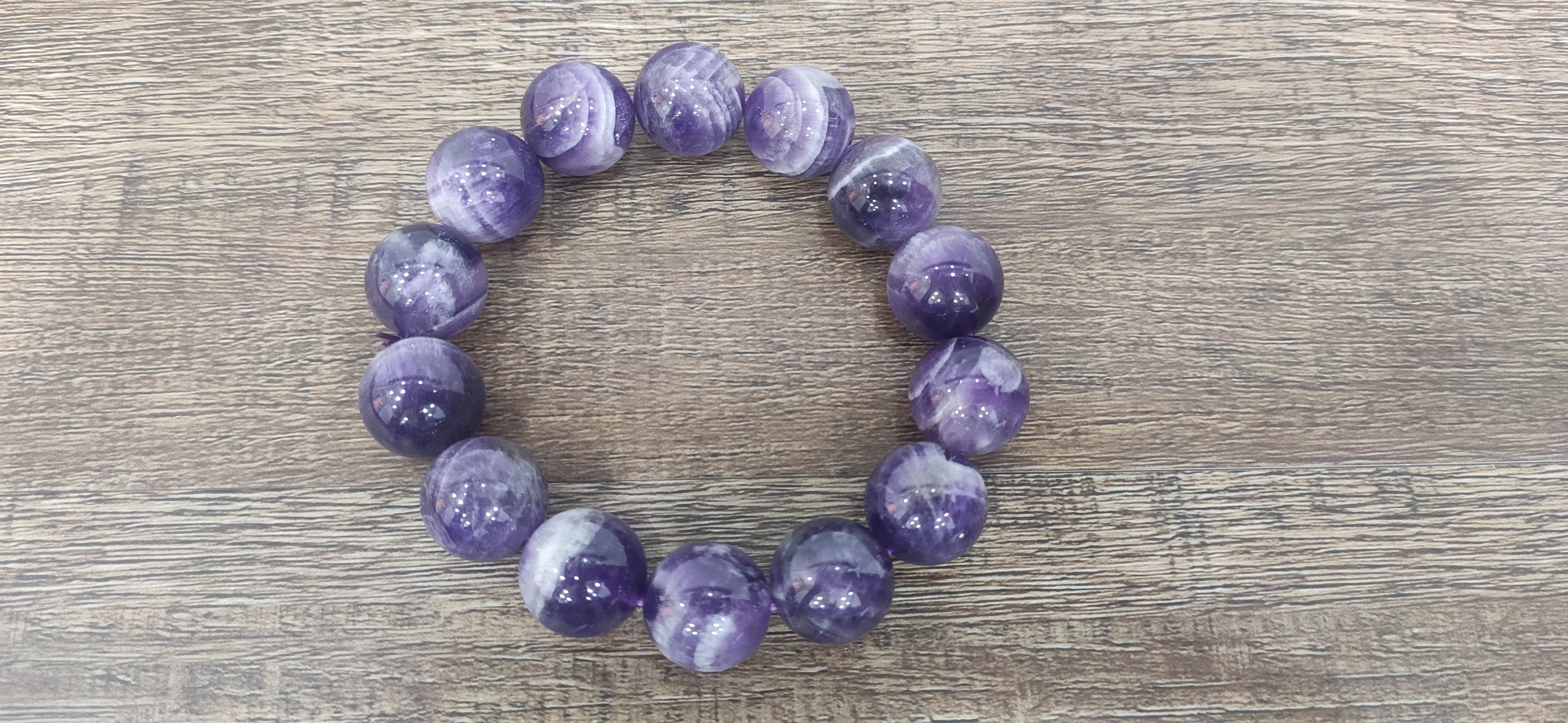 [HCM]Vòng tay phong thủy thạch anh tím 14 ly vòng tay chưỡi hạt đá