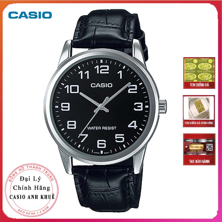 Đồng hồ nam casio mtp-v001l-1bu dây da