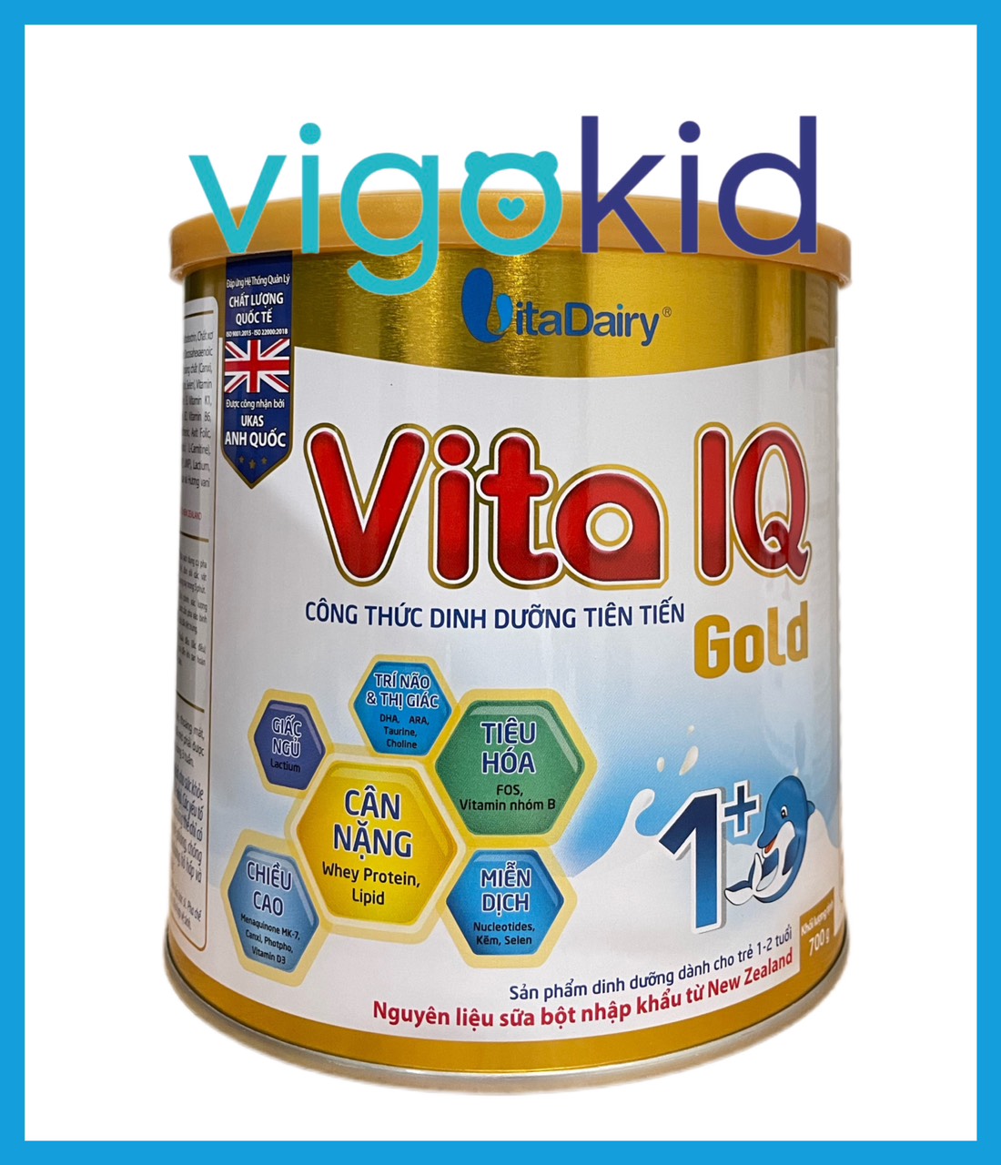 SỮA BỘT VITA GOLD IQ 1+ LON 700G CHO BÉ TỪ 1-2 TUỔI