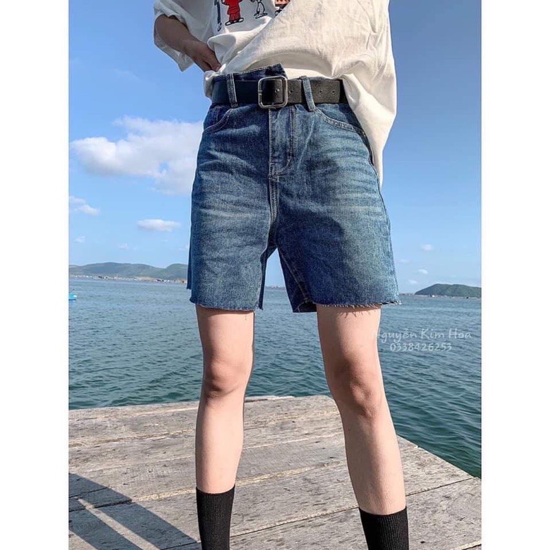 Quần jean lửng❤️❤️quần ngố bò cúc lệch