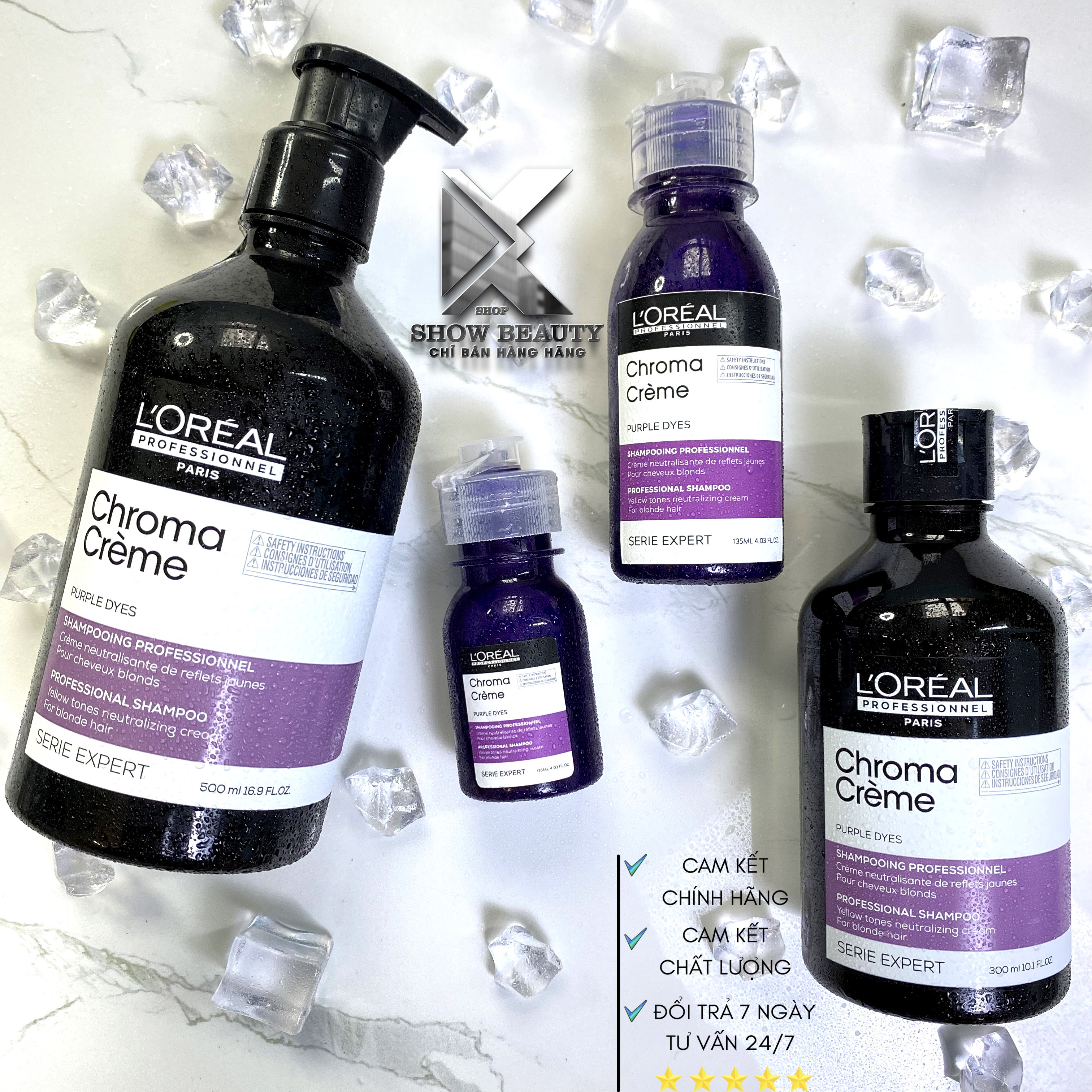 Dầu Gội Tím Giữ Màu Khử Vàng Loreal Professionnel Giúp Màu Luôn Tươi Sáng - Chroma Crème Purple