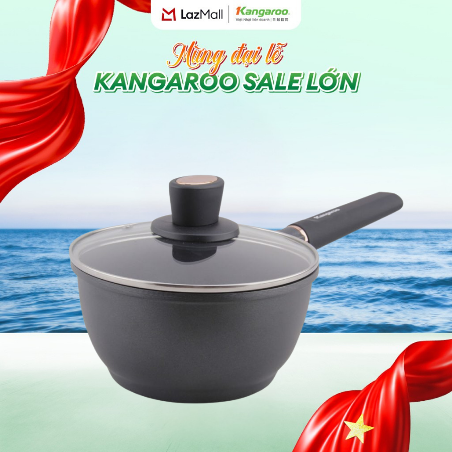 Chảo có nắp nhôm đúc - Size 18cm Kangaroo KG217 - Hàng chính hãng