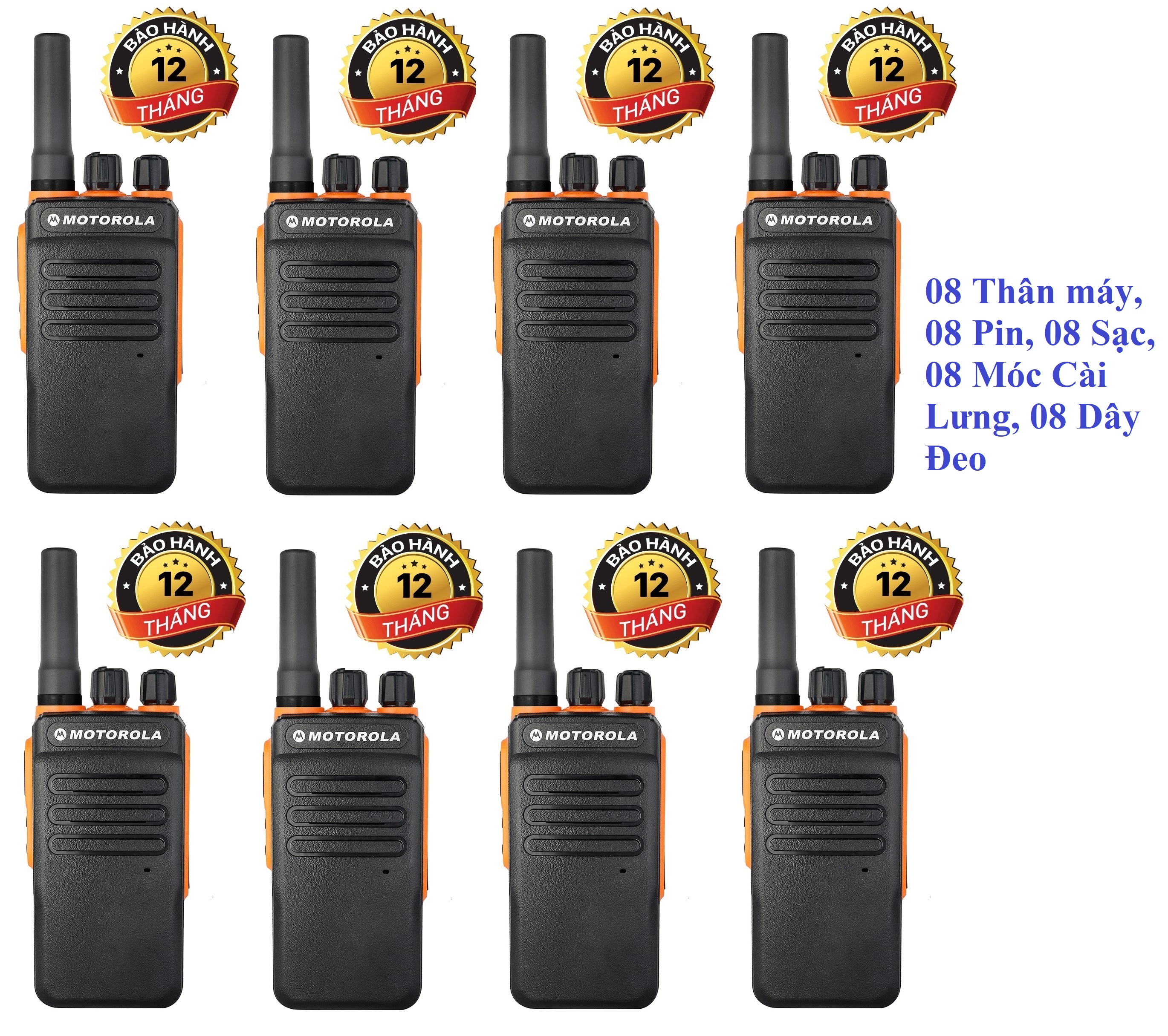 Bộ 8 Chiếc Bộ đàm Motorola GP900S(Loa chống bụi, Dung lượng pin cực lớn >12 tiếng, cự ly liên lạc xa, siêu bền)