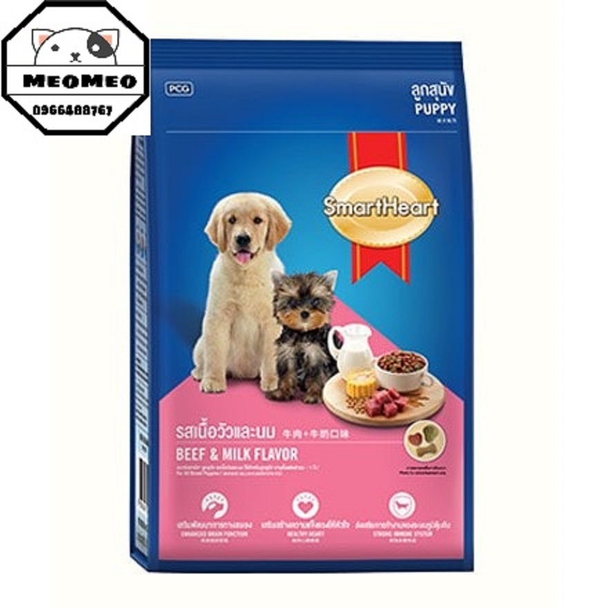 Smart Heart Chó Con vị Bò và Sữa 400g