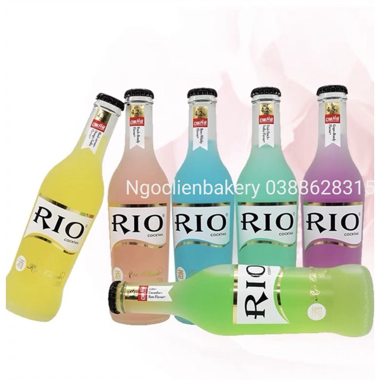 Combo 3 chai nước ép Cocktail trái cây Rio Hongkong chai thủy tinh 275ml