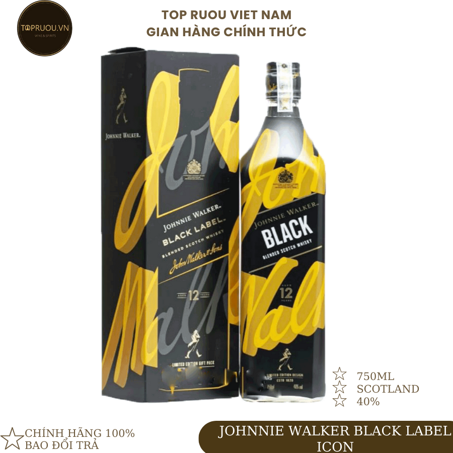 Rượu whisky johnnie walker black label icon 2022 - 750ml