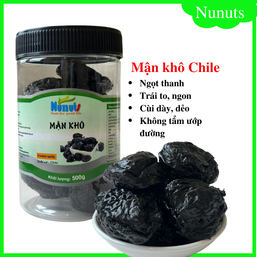 Mận khô hữu cơ Chile, quả to, dày cùi, ngọt thanh thanh không tẩm ướp đường shop Thúy Anh