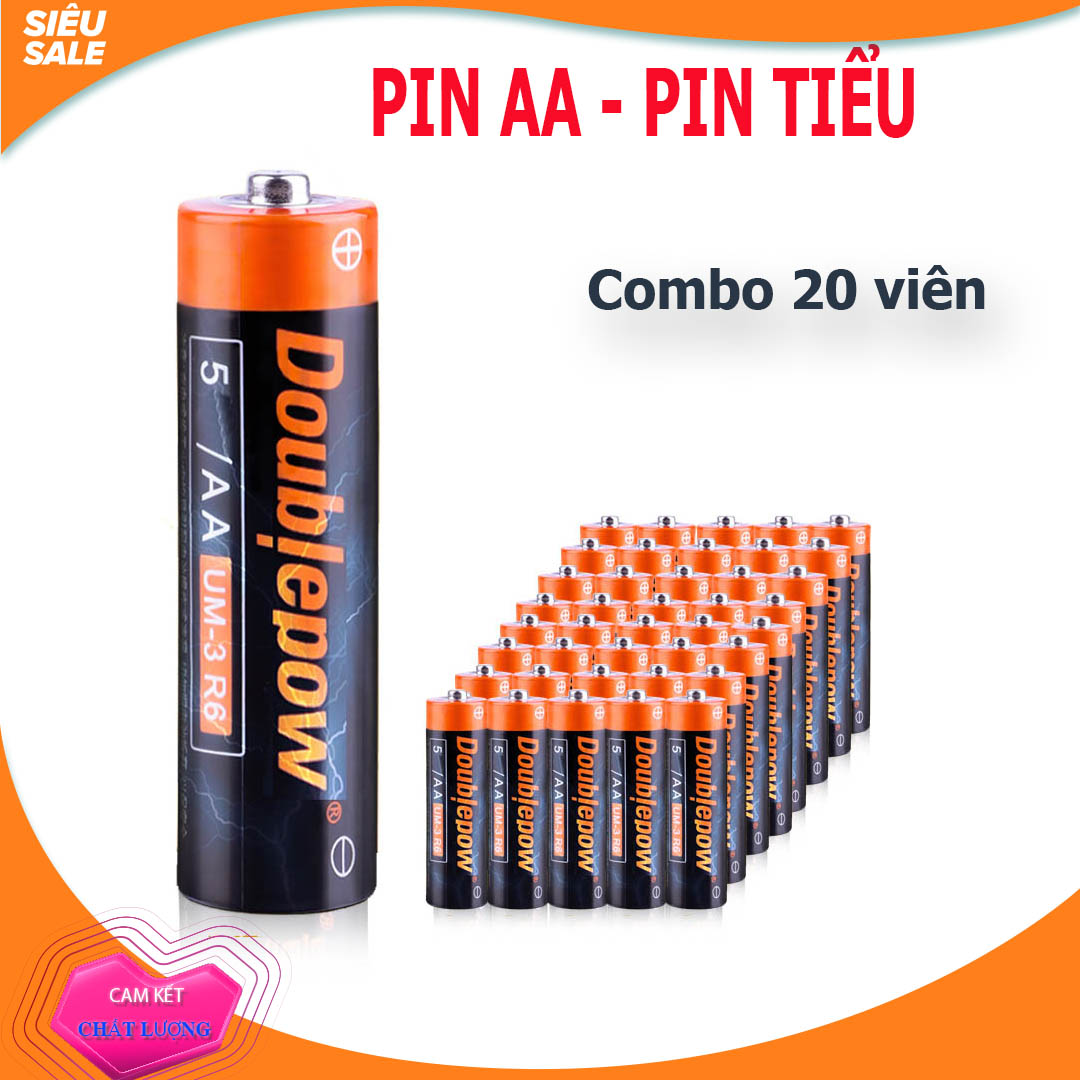 Combo 20 viên Pin tiểu, pin khô AA 1,5V Doublepow