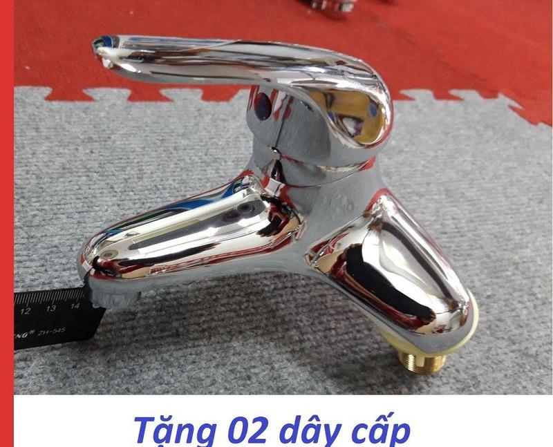 Vòi rửa mặt nóng lạnh cắm chậu lavabo Casar- Vòi rửa tay nóng lạnh + Tặng 2 dây cấp