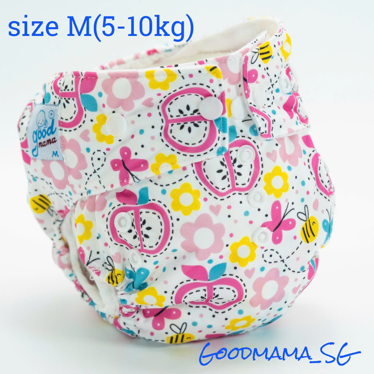 1 Set of Goodmama Anti-Spill Cloth Diapers Size m Including 1 Cover and 1 Liner (Vietnamese Product)
