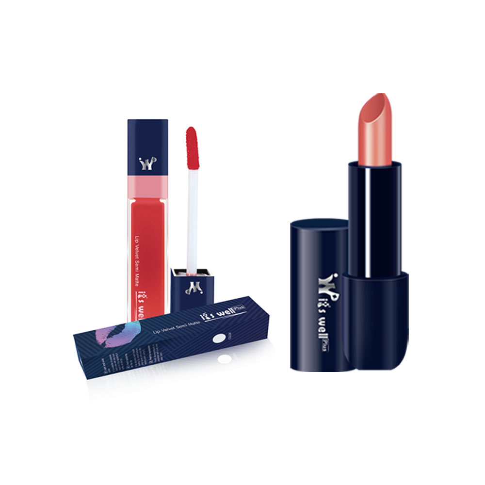 Bộ son kem đỏ cherry & son lì siêu mịn, bền màu lâu trôi, không chì it's well plus