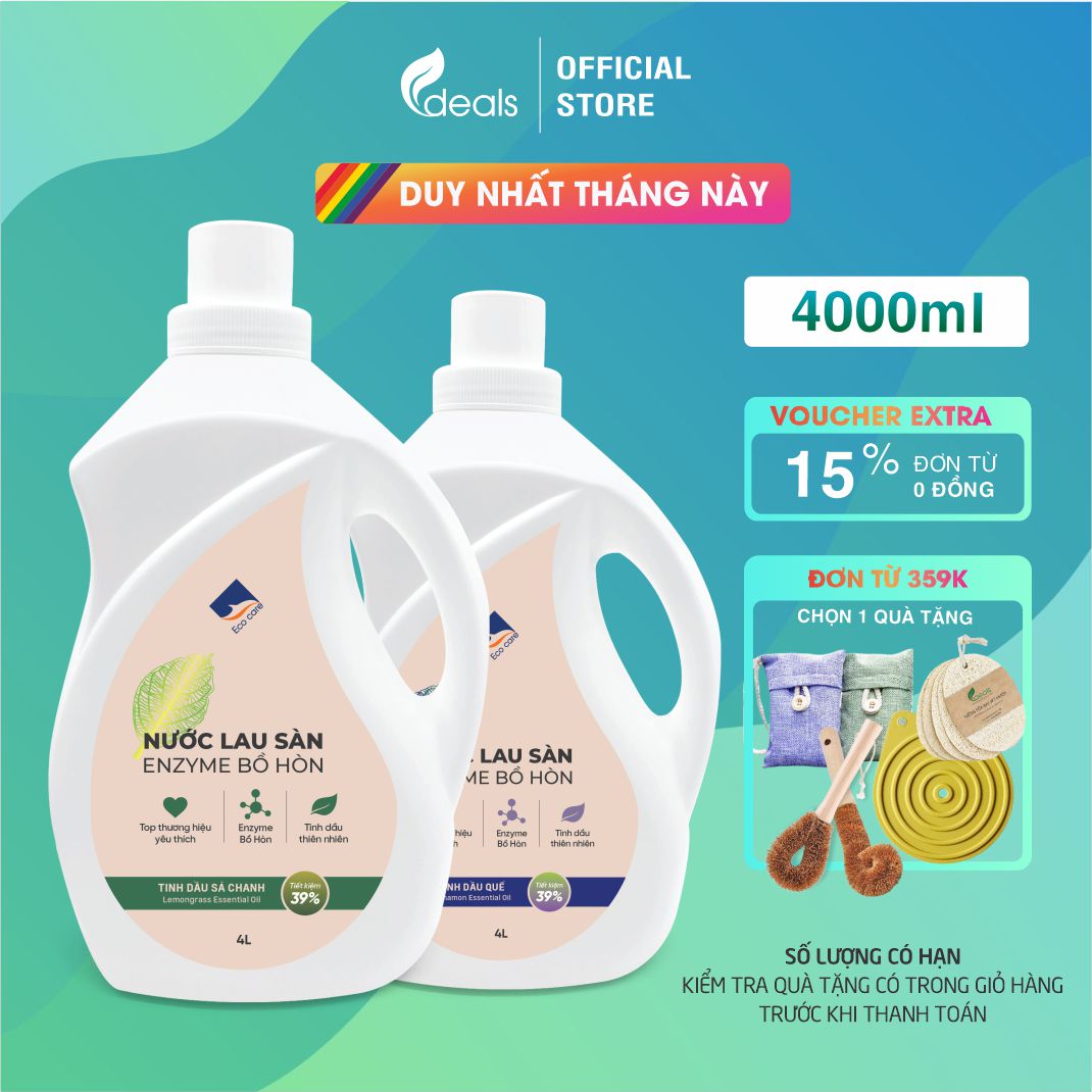 Ecocare Organic Soapberry Floor Cleaner 4 Liters - Disinfects, Repels Mosquitoes, Anti-Slip