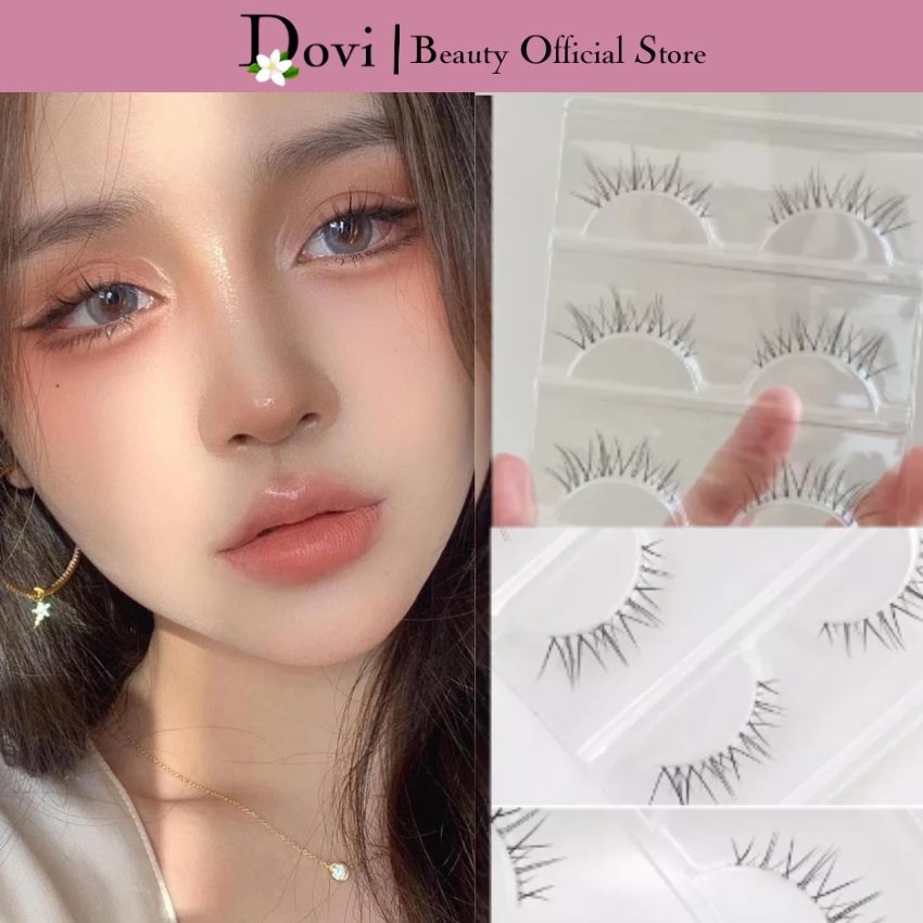 [Freeship] Mi giả gân trong tự nhiên Dovi Eyelash,mi giả tự nhiên lông mi sợi mềm makup dùng hàng ngày, đi tiệc, cô dâu nhiều mẫu